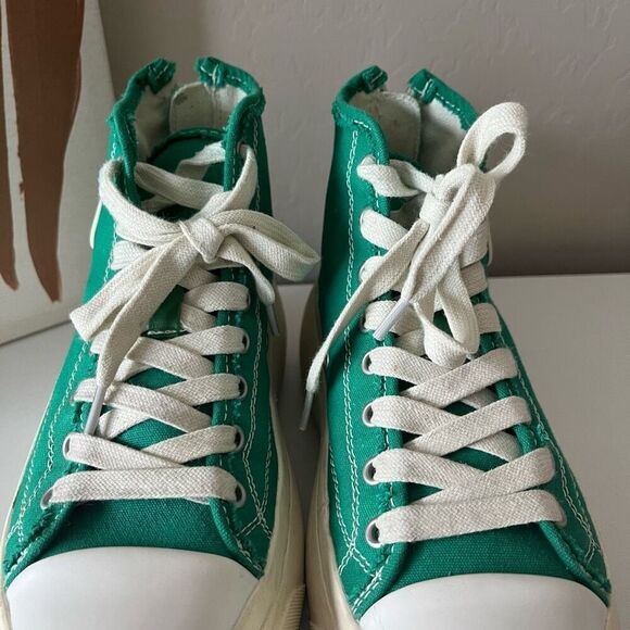 R13 Kurt Green Platform High Top Canvas Lace Up Sneakers Women’s Size 7 - Picture 5 of 8